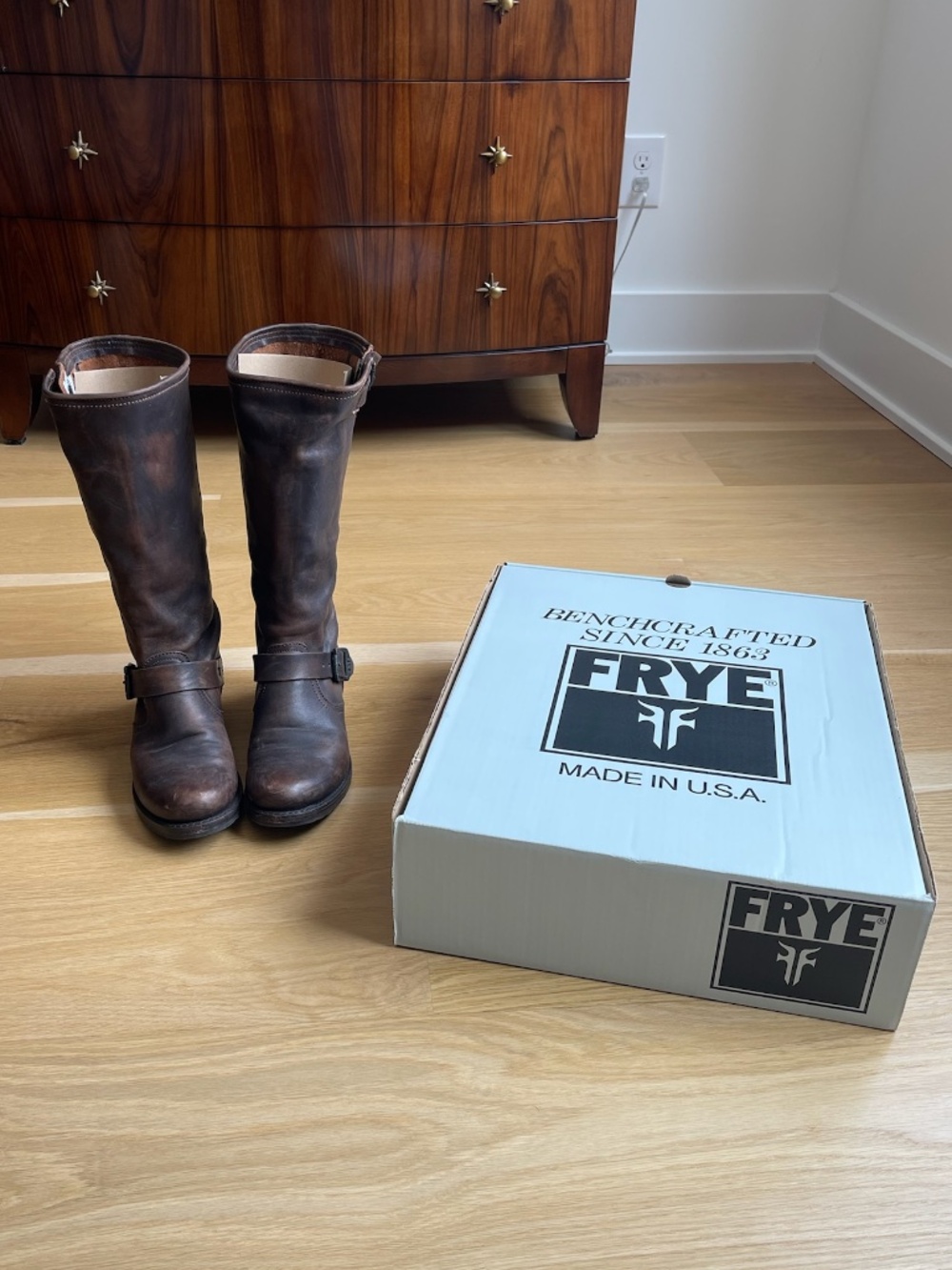 Women's Frye Tan Harness 12R Boots
